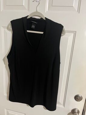 Lane Bryant Black Sleeveless V-Neck Top